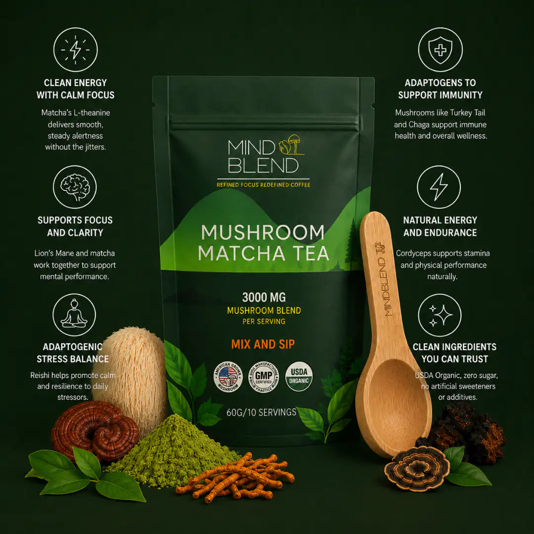 Mushroom Matcha Tea 10 Servings
