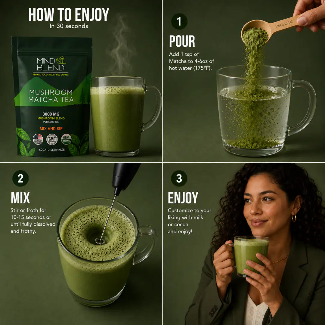 Mushroom Matcha Tea 10 Servings